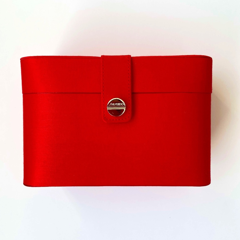 BRAND NEW SHISEIDO COSMETIC CASE VANITY RED BAG MAKEUP BAG BRAND MERCH MUA